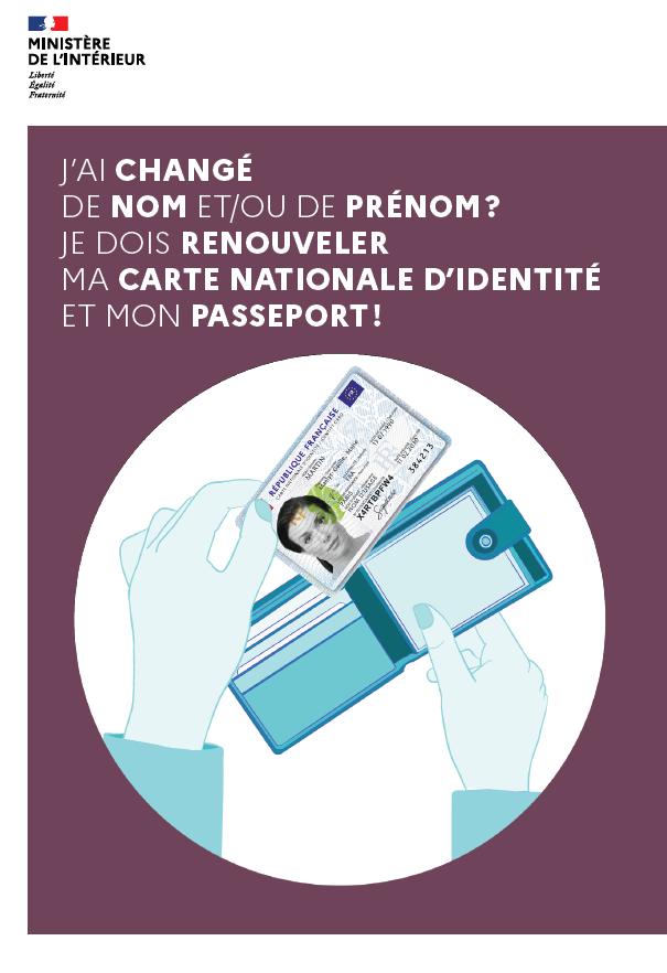 changement de nom prénom renouvellement titre d'identité